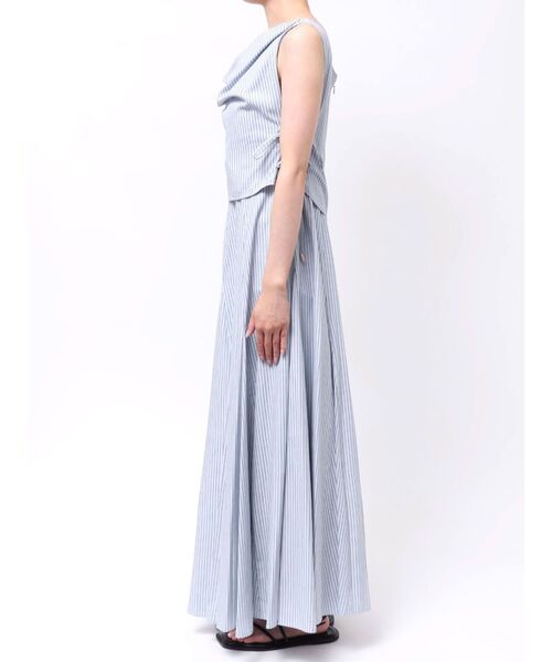 LAGUNAMOON(ラグナムーン)の「ストライプドレープフレアワンピース 【夏服】(ワンピース・レディース・ホワイト/イエロー/ブルー・MEDIUM/SMALL)」の17枚目の写真