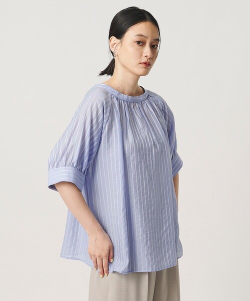 A DAY IN THE LIFE UNITED ARROWS(アデイインザライフユナイテッドアローズ)の「ラグラン 2WAYブラウス <A DAY IN THE LIFE>(シャツ/ブラウス・レディース・ライトブルー/ライトピンク/ネイビー・FREE)」の4枚目の写真