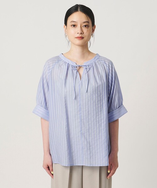 A DAY IN THE LIFE UNITED ARROWS(アデイインザライフユナイテッドアローズ)の「ラグラン 2WAYブラウス <A DAY IN THE LIFE>(シャツ/ブラウス・レディース・ライトブルー/ライトピンク/ネイビー・FREE)」の7枚目の写真