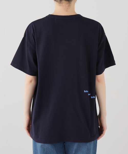 Ophrys(オフリス)の「Ophrys/オフリス bite after bite Tee OP26SS06(Tシャツ/カットソー・レディース・ネイビー/ホワイト・FREE)」の4枚目の写真