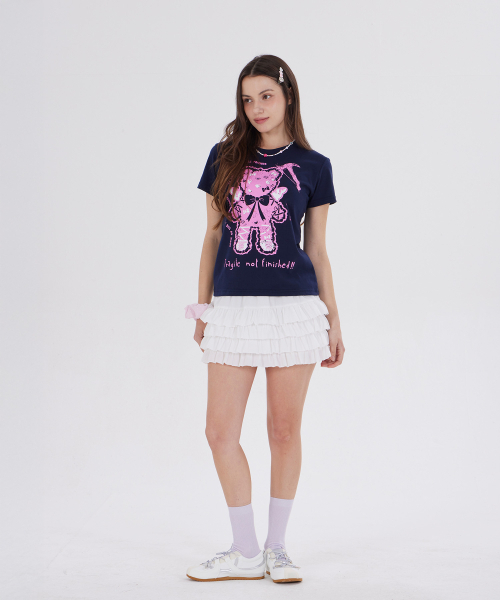 DYSFUNCT(ディスファンクト)の「ANGEL HAMMER BEAR SLIM T-SHIRT(NAVY)(Tシャツ/カットソー・レディース・その他・SMALL/MEDIUM)」の2枚目の写真