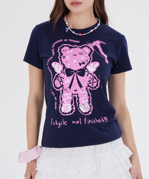 DYSFUNCT(ディスファンクト)の「ANGEL HAMMER BEAR SLIM T-SHIRT(NAVY)(Tシャツ/カットソー・レディース・その他・SMALL/MEDIUM)」の3枚目の写真