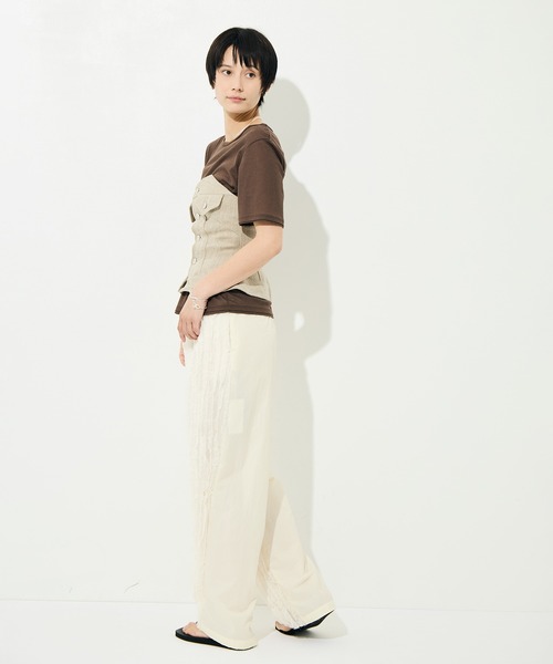 muller of yoshiokubo（ミュラーオブヨシオクボ）の「［muller of yoshiokubo/ミュラー オブ ヨシオクボ］RUFFLE CHIFFON PANTS（その他パンツ・レディース・ブラック/ミント/アイボリー・SMALL/MEDIUM）」の15枚目の写真