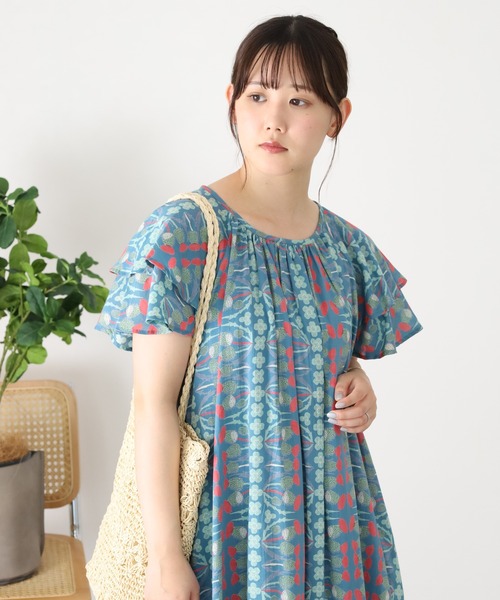 KILKI(キルキー)の「kilki フリルスリーブワンピース アザミ(ワンピース・レディース・ブルー系その他/ホワイト系その他・FREE)」の9枚目の写真