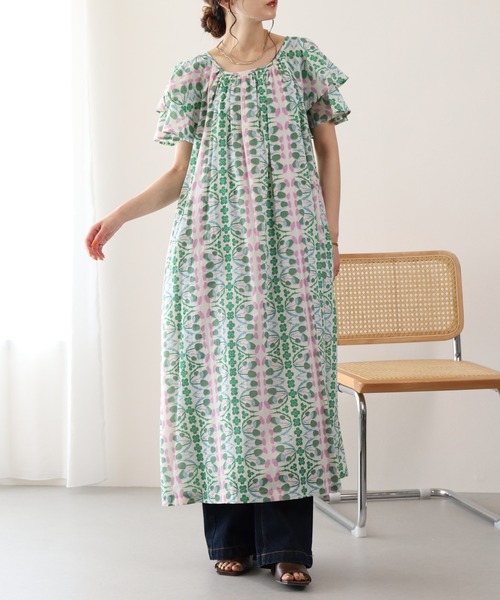 KILKI(キルキー)の「kilki フリルスリーブワンピース アザミ(ワンピース・レディース・ブルー系その他/ホワイト系その他・FREE)」の6枚目の写真