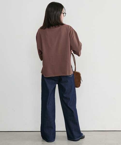 Doux archives(ドゥアルシーヴ)の「ECLATミニ裏毛ハーフスリーブプルオーバー(Tシャツ/カットソー・レディース・ワインレッド/チャコールグレー/ブラウン/アイボリー・FREE)」の10枚目の写真