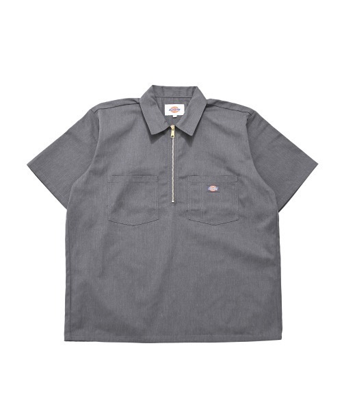 Dickies(ディッキーズ)の「【Dickies】SS HALF ZIP SHIRT 56 / ディッキーズ ハーフジップシャツ(シャツ/ブラウス・メンズ・ベージュ/カーキ/グレー・XL/L/M)」の2枚目の写真