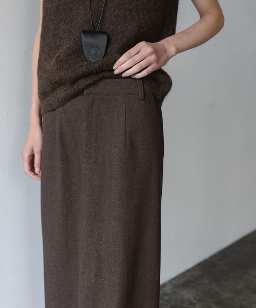 select MOCA(セレクトモカ)の「ウールライクIラインスカート(スカート・レディース・ブラウン/チャコールグレー・SMALL/MEDIUM/LARGE)」の6枚目の写真