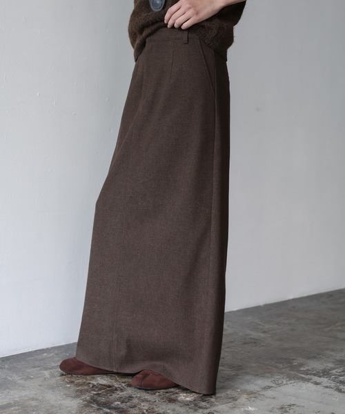 select MOCA(セレクトモカ)の「ウールライクIラインスカート(スカート・レディース・ブラウン/チャコールグレー・SMALL/MEDIUM/LARGE)」の7枚目の写真