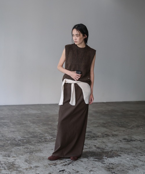 select MOCA(セレクトモカ)の「ウールライクIラインスカート(スカート・レディース・ブラウン/チャコールグレー・SMALL/MEDIUM/LARGE)」の3枚目の写真