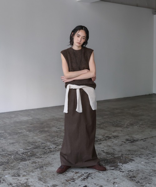 select MOCA(セレクトモカ)の「ウールライクIラインスカート(スカート・レディース・ブラウン/チャコールグレー・SMALL/MEDIUM/LARGE)」の8枚目の写真