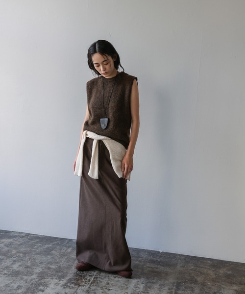 select MOCA(セレクトモカ)の「ウールライクIラインスカート(スカート・レディース・ブラウン/チャコールグレー・SMALL/MEDIUM/LARGE)」の10枚目の写真