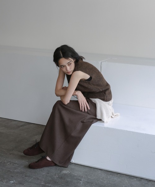 select MOCA(セレクトモカ)の「ウールライクIラインスカート(スカート・レディース・ブラウン/チャコールグレー・SMALL/MEDIUM/LARGE)」の12枚目の写真