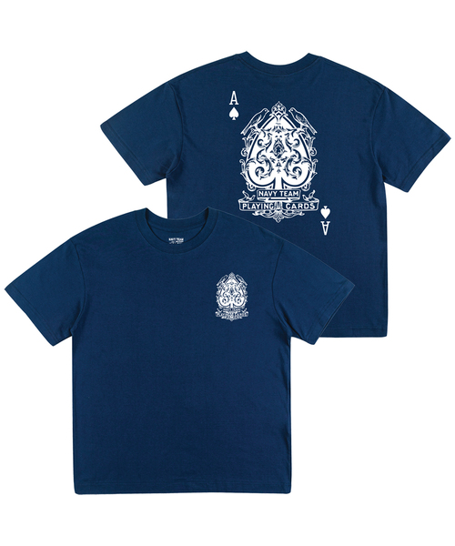NAVYTEAM(ネイビーチーム)の「PLAYING CARDS 半袖Tシャツ(4色)(Tシャツ/カットソー・レディース・ホワイト/ライトグレー/ネイビー/ブラック・X-LARGE/SMALL/LARGE/MEDIUM)」の4枚目の写真