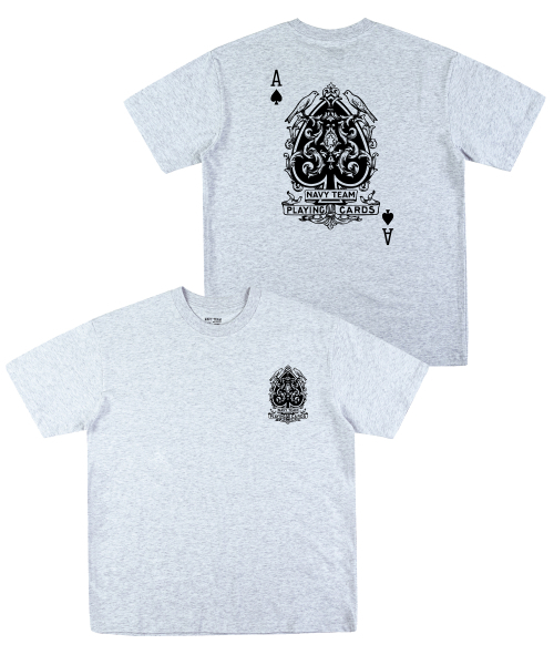 NAVYTEAM(ネイビーチーム)の「PLAYING CARDS 半袖Tシャツ(4色)(Tシャツ/カットソー・レディース・ホワイト/ライトグレー/ネイビー/ブラック・X-LARGE/SMALL/LARGE/MEDIUM)」の8枚目の写真