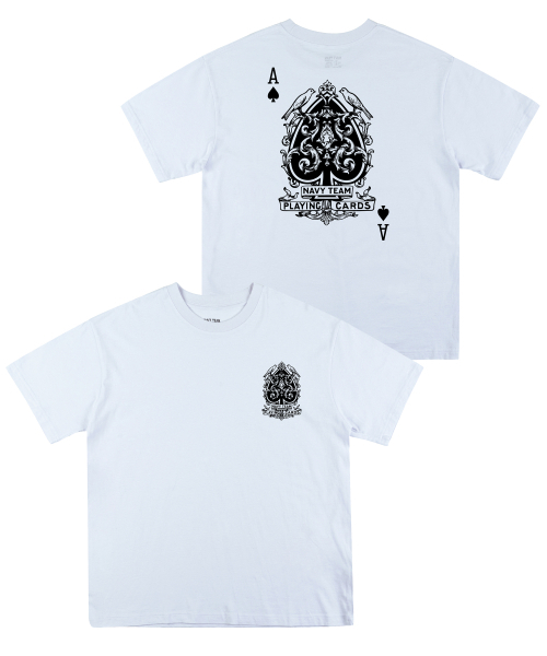 NAVYTEAM(ネイビーチーム)の「PLAYING CARDS 半袖Tシャツ(4色)(Tシャツ/カットソー・レディース・ホワイト/ライトグレー/ネイビー/ブラック・X-LARGE/SMALL/LARGE/MEDIUM)」の16枚目の写真