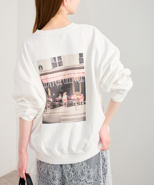 U by SPICK&SPAN(ユーバイスピックアンドスパン)の「photo print スウェット(スウェット・レディース・ネイビー/ライトグレー/ホワイト・FREE)」の2枚目の写真