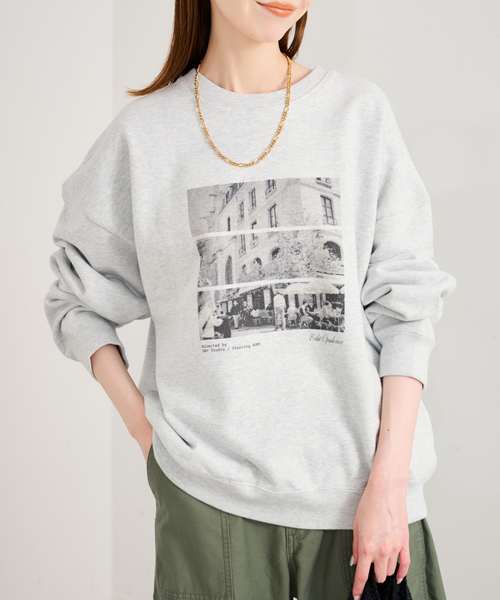 U by SPICK&SPAN(ユーバイスピックアンドスパン)の「photo print スウェット(スウェット・レディース・ネイビー/ライトグレー/ホワイト・FREE)」の8枚目の写真