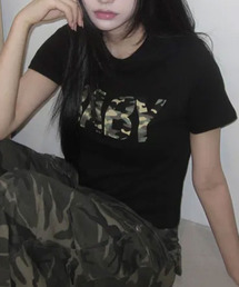 カモフラロゴプリント 半袖Tシャツ
