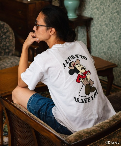 MAGIC NUMBER(マジック ナンバー)の「【MAGIC NUMBER/Good On】Mickey Mouse/Mid-century style TEE B(Tシャツ/カットソー・メンズ・ブラック/ブルー/キナリ/ホワイト・SMALL/MEDIUM/X-LARGE/LARGE/XX-LARGE)」の2枚目の写真