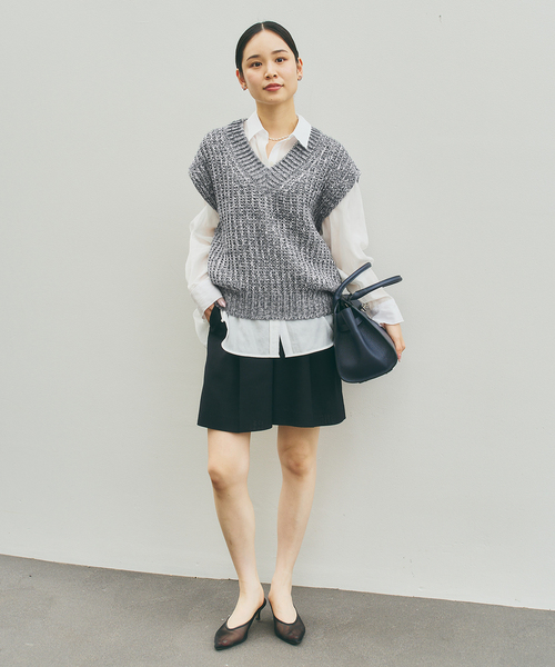 Noble(ノーブル)の「《WEB&一部店舗限定》【SELLICHI】3G片畦ベスト(ニット/セーター・レディース・ピンク系その他/グレー・FREE)」の7枚目の写真