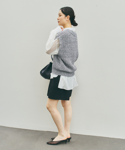Noble(ノーブル)の「《WEB&一部店舗限定》【SELLICHI】3G片畦ベスト(ニット/セーター・レディース・ピンク系その他/グレー・FREE)」の8枚目の写真