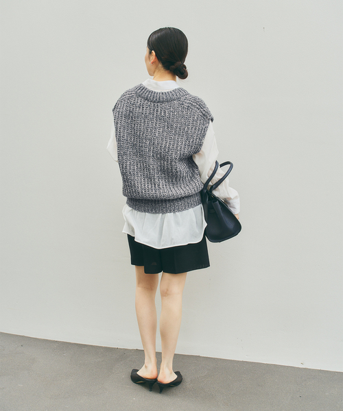 Noble(ノーブル)の「《WEB&一部店舗限定》【SELLICHI】3G片畦ベスト(ニット/セーター・レディース・ピンク系その他/グレー・FREE)」の9枚目の写真