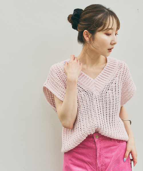 Noble(ノーブル)の「《WEB&一部店舗限定》【SELLICHI】3G片畦ベスト(ニット/セーター・レディース・ピンク系その他/グレー・FREE)」の11枚目の写真