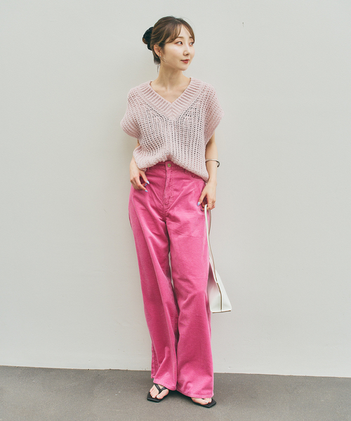 Noble(ノーブル)の「《WEB&一部店舗限定》【SELLICHI】3G片畦ベスト(ニット/セーター・レディース・ピンク系その他/グレー・FREE)」の14枚目の写真
