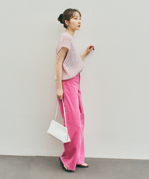 Noble(ノーブル)の「《WEB&一部店舗限定》【SELLICHI】3G片畦ベスト(ニット/セーター・レディース・ピンク系その他/グレー・FREE)」の15枚目の写真