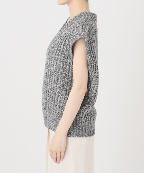 Noble(ノーブル)の「《WEB&一部店舗限定》【SELLICHI】3G片畦ベスト(ニット/セーター・レディース・ピンク系その他/グレー・FREE)」の18枚目の写真