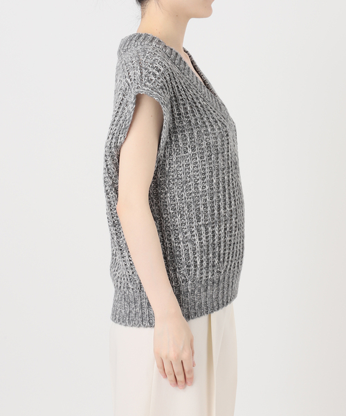 Noble(ノーブル)の「《WEB&一部店舗限定》【SELLICHI】3G片畦ベスト(ニット/セーター・レディース・ピンク系その他/グレー・FREE)」の20枚目の写真