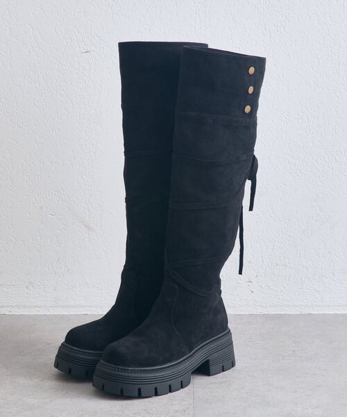 OLIVE des OLIVE(オリーブデオリーブ)の「2wayスエードロングブーツ(ブーツ・レディース・ベージュ/ブラック・SMALL/MEDIUM/LARGE)」の15枚目の写真