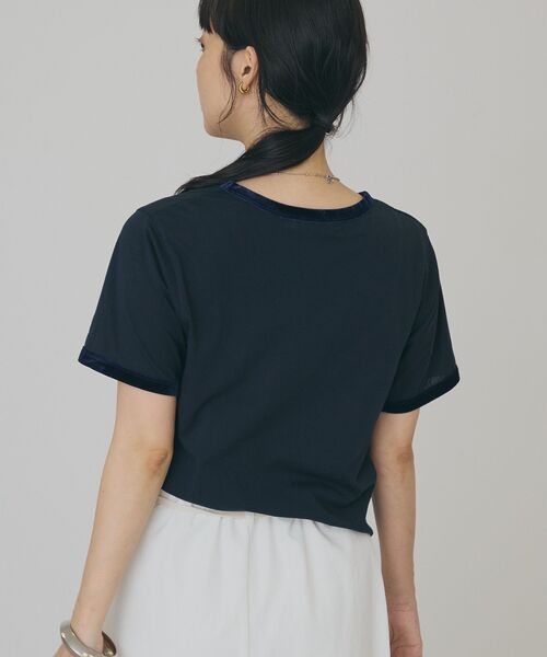 AMERICAN HOLIC(アメリカンホリック)の「【抗菌防臭・吸水速乾】シアーベロアリンガーTシャツ(Tシャツ/カットソー・レディース・ブラウン/ネイビー/ベージュ・L/M)」の21枚目の写真
