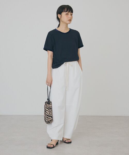 AMERICAN HOLIC(アメリカンホリック)の「【抗菌防臭・吸水速乾】シアーベロアリンガーTシャツ(Tシャツ/カットソー・レディース・ブラウン/ネイビー/ベージュ・L/M)」の22枚目の写真