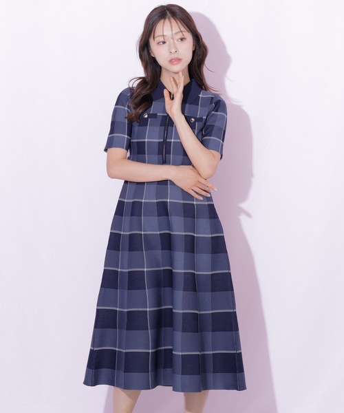 ビッグチェックニットワンピース（ワンピース）｜JILL by JILL STUART