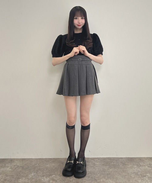 INGNI(イング)の「袖フェザー装飾飛ばしニット(ニット/セーター・レディース・ピンクベージュ/アイボリー/ブラック・M)」の13枚目の写真