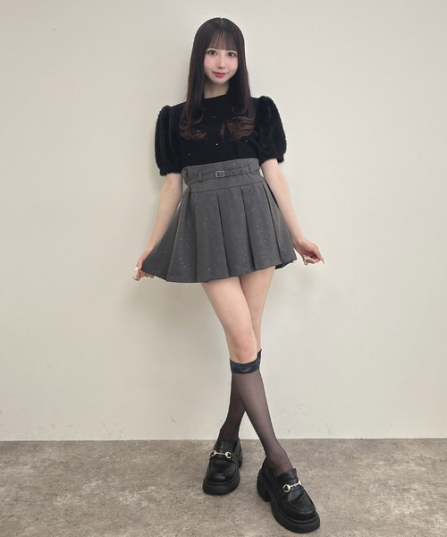 INGNI(イング)の「袖フェザー装飾飛ばしニット(ニット/セーター・レディース・ピンクベージュ/アイボリー/ブラック・M)」の12枚目の写真