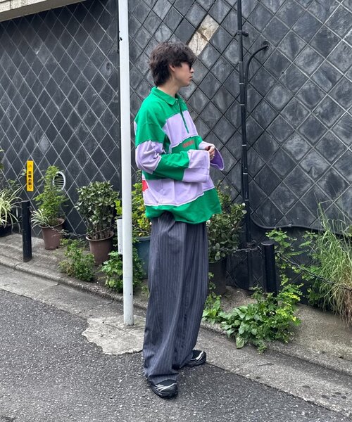SOUNDSGOOOOD(サウンズグッド)の「【SOUNDS GOOOOD】オーバーサイズボーダーラガーシャツ(Tシャツ/カットソー・メンズ・レッド/グリーン・ONE SIZE)」の12枚目の写真