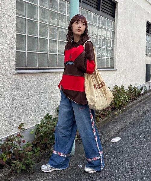 SOUNDSGOOOOD(サウンズグッド)の「【SOUNDS GOOOOD】オーバーサイズボーダーラガーシャツ(Tシャツ/カットソー・メンズ・レッド/グリーン・ONE SIZE)」の19枚目の写真