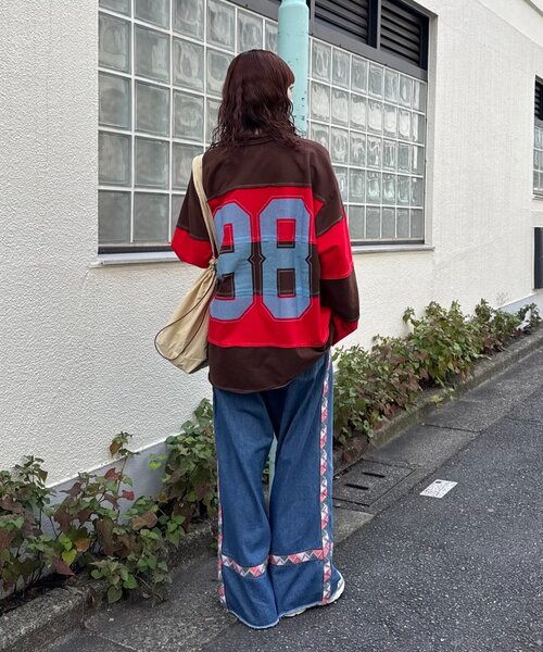 SOUNDSGOOOOD(サウンズグッド)の「【SOUNDS GOOOOD】オーバーサイズボーダーラガーシャツ(Tシャツ/カットソー・メンズ・レッド/グリーン・ONE SIZE)」の20枚目の写真