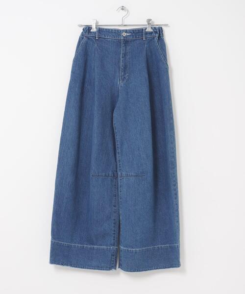 THE GOODLAND MARKET(ザグッドランドマーケット)の「cwtch ORGANIC DENIM WIDEPANTS V(デニムパンツ・レディース・ライトインディゴブルー・2/1)」の9枚目の写真
