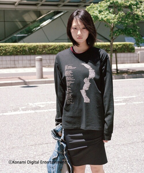 BEAUTY&YOUTH UNITED ARROWS(ビューティーアンドユースユナイテッドアローズ)の「<ときめきメモリアル for UACG>SHIORI BASIC LONG TEE/Tシャツ(Tシャツ/カットソー・レディース・ブラック/オフホワイト・S/M/L/XL)」の1枚目の写真