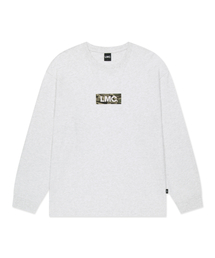 OG BOX LOGO LONG SLV TEE light heather gray