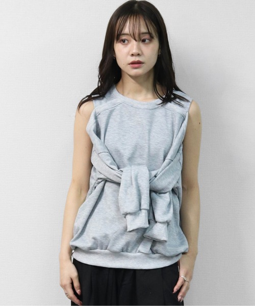 THE CELL.（ザセルドット）の「WEB限定商品 マルチWAY　タンクオフショルトップス　MULTI-WAY TANK OFF-SHOULDER TOPS（Tシャツ/カットソー・レディース・ブラック/グレー・FREE）」の20枚目の写真