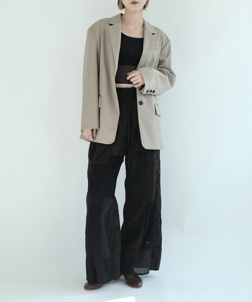 IENA LA BOUCLE（イエナラブークル）の「IENA LA BOUCLE レースアソートイージーパンツ（その他パンツ・レディース・ブラック/ホワイト・38/36）」の7枚目の写真