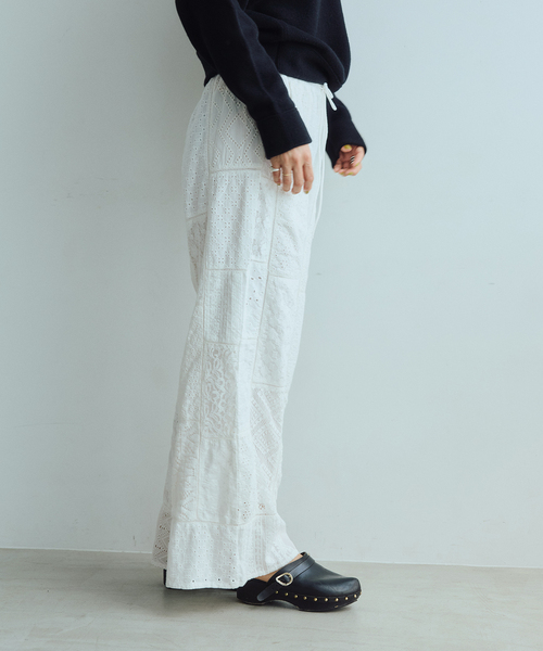 IENA LA BOUCLE（イエナラブークル）の「IENA LA BOUCLE レースアソートイージーパンツ（その他パンツ・レディース・ブラック/ホワイト・38/36）」の11枚目の写真