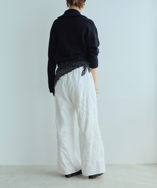 IENA LA BOUCLE（イエナラブークル）の「IENA LA BOUCLE レースアソートイージーパンツ（その他パンツ・レディース・ブラック/ホワイト・38/36）」の15枚目の写真