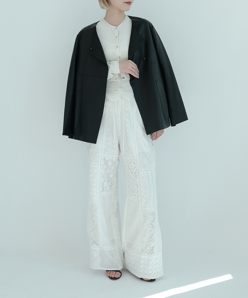IENA LA BOUCLE（イエナラブークル）の「IENA LA BOUCLE レースアソートイージーパンツ（その他パンツ・レディース・ブラック/ホワイト・38/36）」の19枚目の写真