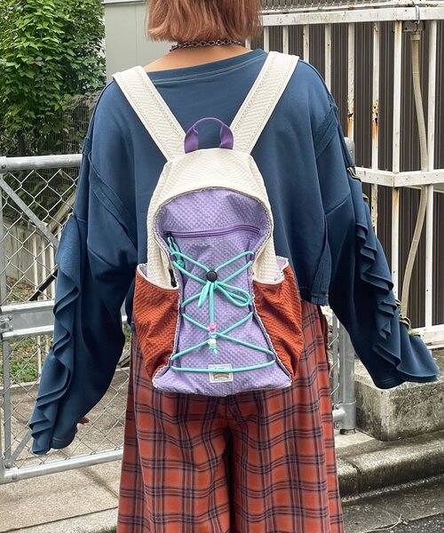 HELLO.SANFRANCISCO(ハローサンフランシスコ)の「【HELLO.SANFRANCISCO/ハローサンフランシスコ】カラフルリップバッグパック(バックパック/リュック・レディース・パープル/ピンク・ONE SIZE)」の5枚目の写真